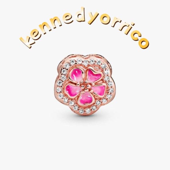 Pandora Jewelry - Pandora Pink Sparkling Peach Blossom Flower Charm